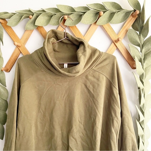 Nap Boxy Turtleneck Olive Green Sweatshirt - Picture 6 of 9